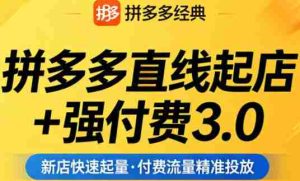 拼多多直线起店+强付费3.0，教你稳定起店、高效控投产、破解流量瓶颈（更新6月）-造富网