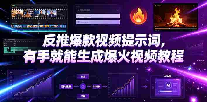 反推爆款视频提示词,有手就能生成爆火视频教程-造富网