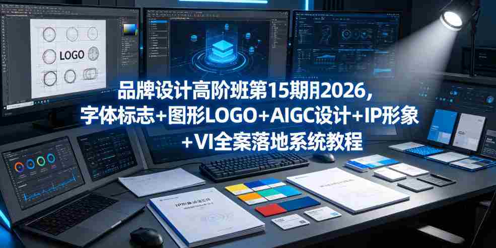 品牌设计高阶班第15期2026,字体标志+图形LOGO+AIGC设计+IP形象+VI全案落地系统教程-造富网
