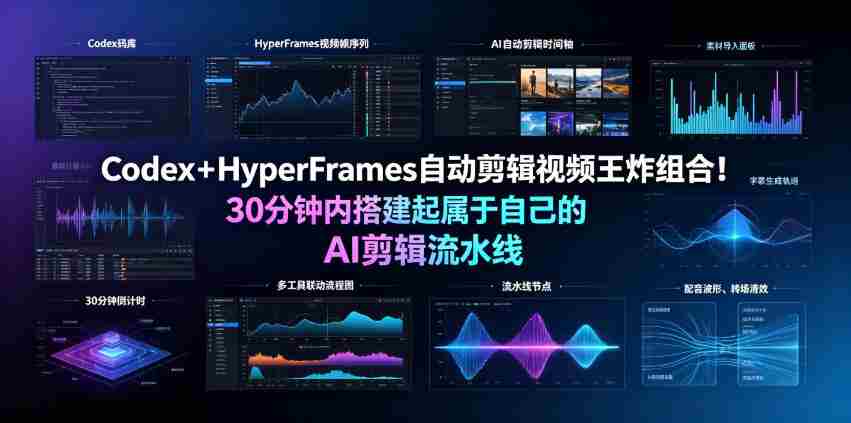 Codex+HyperFrames自动剪辑视频王炸组合!30分钟内搭建起属于自己的AI剪辑流水线(完整版实操教程手册)-造富网