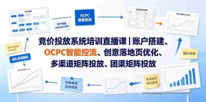 竞价投放系统培训直播课|账户搭建、OCPC智能控流、创意落地页优化、多渠道矩阵投放、团队管理与副业变现全阶实战-造富网