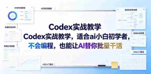 Codex实战教学，适合ai小白初学者，不会编程，也能让AI替你批量干活-造富网