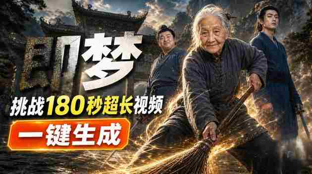 即梦挑战180秒超长视频!一键生成3分钟电影?完整制作流程详细分享!-造富网