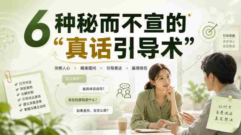 付费文章:6种秘而不宣的“真话引导术”-造富网