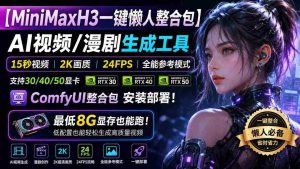 (20130期)MiniMaxH3一键懒人整合包:AI视频/漫剧生成工具,15秒视频_2K画质_24FPS_全能模式,支持30_40_50显卡,8g显存也能跑-造富网