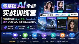 (20134期)零基础AI全能实战训练营:9套课程涵盖Kimi、豆包、DeepSeek、即梦与CapCut,快速掌握AI应用技巧-造富网