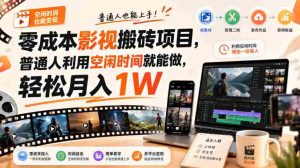 零成本影视搬砖项目,普通人利用空闲时间就能做,轻松月入1W【揭秘】-造富网