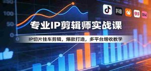 专业IP剪辑师实战课:IP切片挂车剪辑,爆款打造,多平台增收教学-造富网