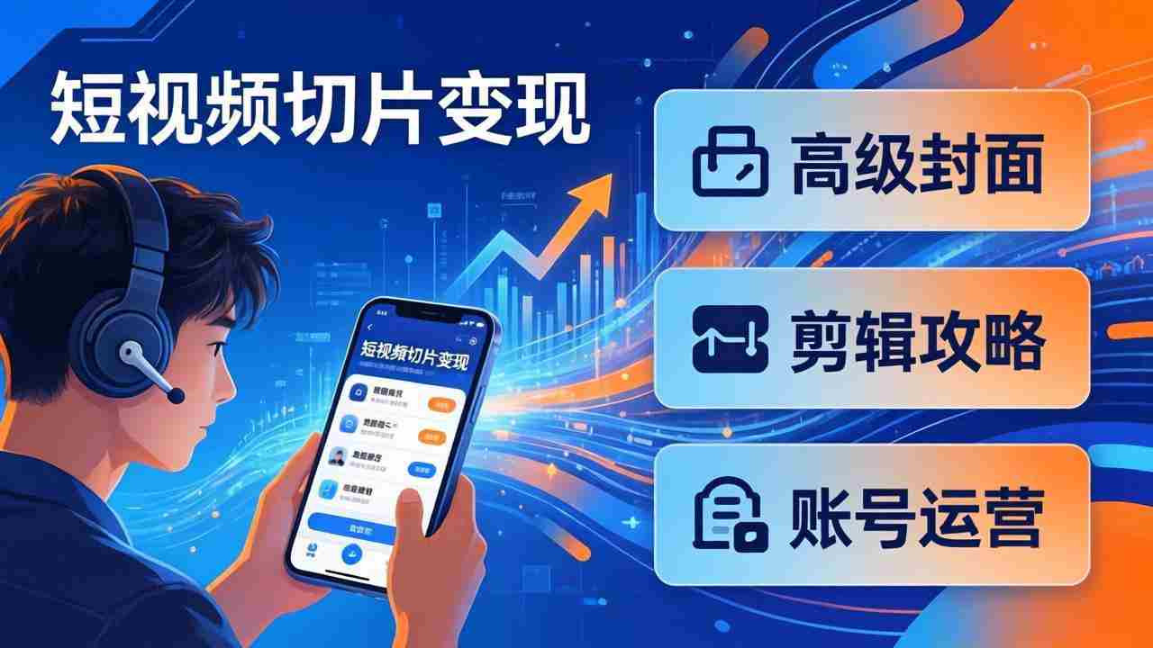 （17758期）短视频切片变现速成班2.0：高级封面+剪辑攻略+账号运营，0基础小白快速入局副业-造富网