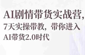 AI剧情带货实战营,7天实操带教,带你进入AI带货2.0时代-造富网