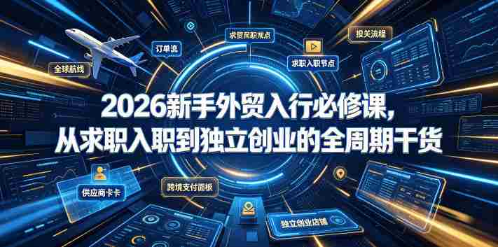 2026新手外贸入行必修课，从求职入职到独立创业的全周期干货-造富网