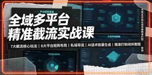 全域多平台精准截流实战课|7大截流核心玩法、6大平台矩阵布局、私域导流、AI话术批量生成、精准打粉闭环教程-造富网