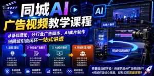 同城AI广告视频教学课程,从基础理论、分行业广告脚本、AI成片制作到同城引流闭环一站式讲透-造富网