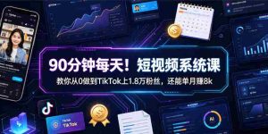 90分钟每天!短视频系统课教你从0做到TikTok上1.8万粉丝,还能单月賺8k【原创双语字幕】-造富网
