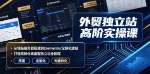 外贸独立站高阶实操课｜从域名服务器搭建到Elementor定制化建站，打造高转化询盘型独立站全教程-造富网