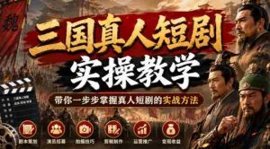三国真人短剧实操教学,带你一步步掌握真人短剧的实战方法-造富网