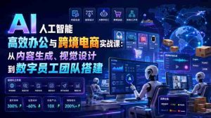 AI人工智能高效办公与跨境电商实战课：从内容生成、视觉设计到数字员工团队搭建-造富网