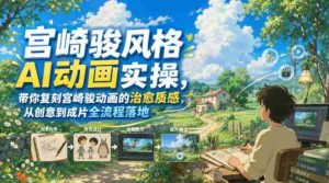 宫崎骏风格AI动画实操,带你复刻宫崎骏动画的治愈质感,从创意到成片全流程落地-造富网