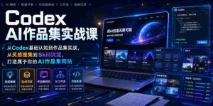 Codex AI作品集实战课,从Codex基础认知到作品集实战,从灵感搜集到Skill沉淀,打造属于你的AI作品集网站-造富网