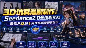 3D仿真漫剧制作:Seedance2.0全流程实战,带你从0到1完成高质量漫剧创作-造富网