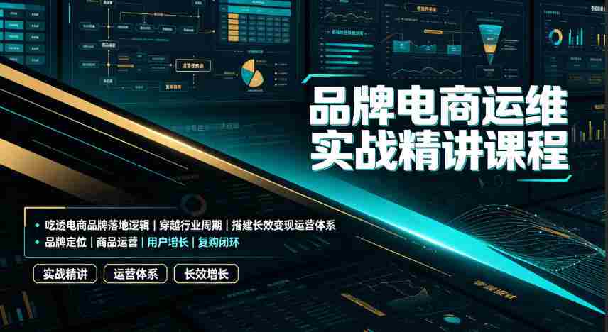 品牌电商运维实战精讲课程|吃透电商品牌落地逻辑、穿越行业周期、搭建长效变现运营体系-造富网