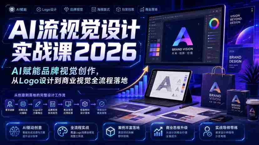AI流视觉设计实战课2026:AI赋能品牌视觉创作,从Logo设计到商业视觉全流程落地-造富网