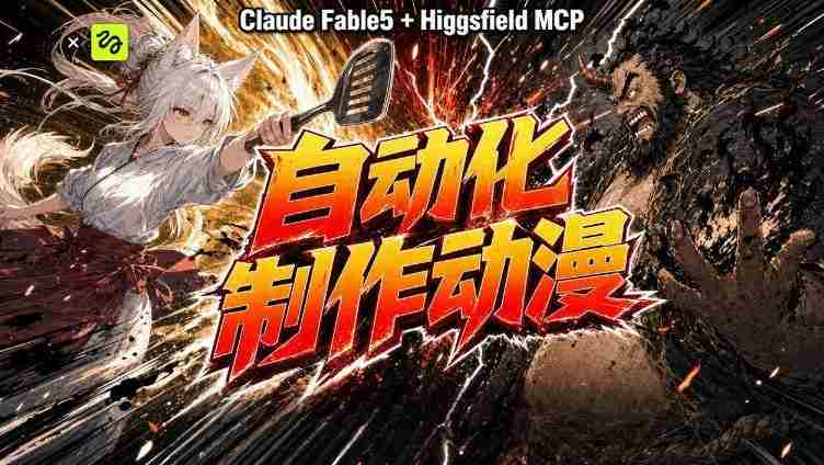 AI自动化动漫制作！Claude Fable 5接入Higgsfield MCP，直接生成完整创意内容-造富网