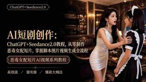 AI短剧从零创作实战课|ChatGPT脚本撰写+Seedance2.0视频生成,恶毒女配短剧全流程教程-造富网