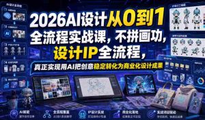 2026AI设计从0到1全流程实战课,不拼画功,设计IP全流程,真正实现用AI把创意稳定转化为商业化设计成果-造富网
