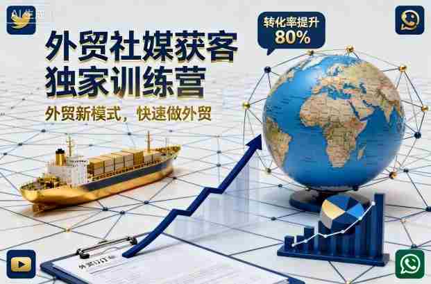 外贸社媒获客独家训练营,外贸新模式,快速做外贸(更新26年07月27日)-造富网