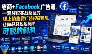 电商+Facebook广告课,一套经过实战检验的线上销售和广告投放体系,让你轻轻松松获得可观的利润【原创双语字幕】-造富网