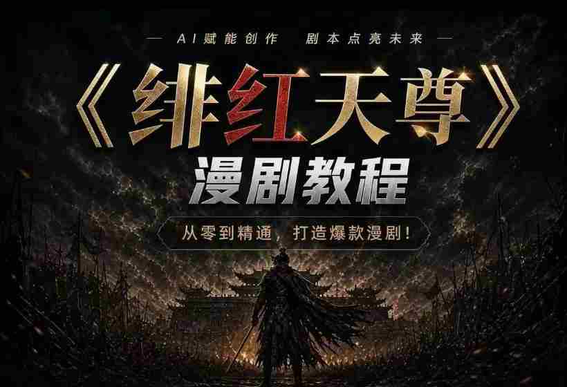 绯红天尊AI漫剧系统教程｜从零入门到精通，工具运用+剧本创作+爆款逻辑+提示词素材+镜头剪辑，全套爆款漫剧落地实战课-造富网