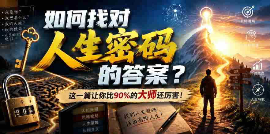 付费文章:如何找对人生密码的答案?这一篇让你比90%的大师还厉害!-造富网