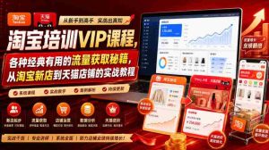 淘宝培训VIP课程,各种经典有用的流量获取秘籍,从淘宝新店到天猫店铺的实战教程(更新7月29日)-造富网