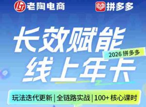 拼多多线上SVIP线上年卡，从认知到基础、从推广到活动、从活动到玩法，全链路实战（260730）-造富网