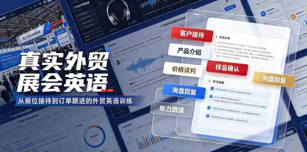 真实外贸展会英语,广交会外贸口语听力突击课程【音频】-造富网