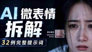 AI微表情拆解提示词合集,精准调控AI角色表情,可直接复用,0基础也能调出影视级表情变化-造富网