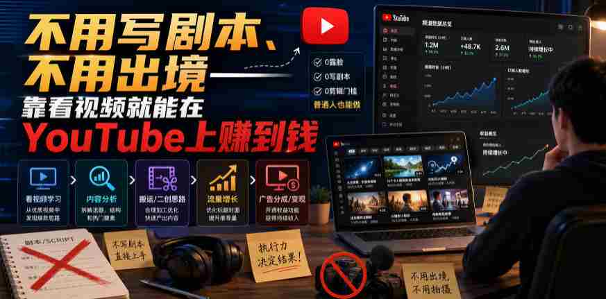 不用写剧本、不用出境——靠看视频就能在YouTube上賺到钱【原创双语字幕】-造富网