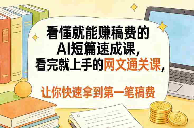 看懂就能賺稿费的AI短篇速成课,看完就上手的网文通关课,让你快速拿到第一笔稿费(更新8月)-造富网