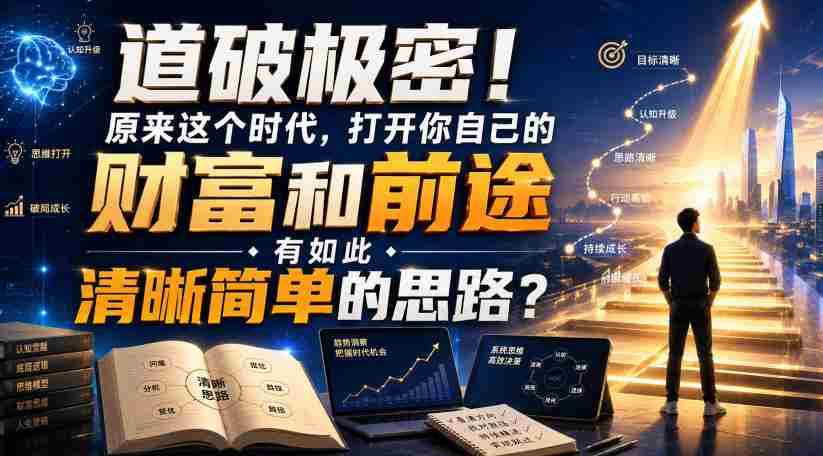公众号灏泽异谈付费文:道破极密!原来这个时代,打开你自己的财富和前途,有如此清晰简单的思路?!-造富网