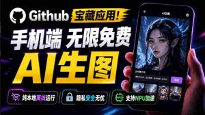Github宝藏应用!手机端无限免费AI生图,纯本地离线运行,支持NPU加速斩获3.1k stars,local-dream-造富网