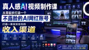 真人感AI视频制作课,从零起步打造一个不露脸的AI网红账号,打造一条实实在在的收入渠道【原创双语字幕】-造富网