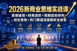 2026新商业思维实战课｜思维破局+财商进阶+周期趋势研判+创业落地+热门赛道深度解析全体系-造富网
