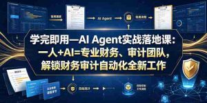 学完即用—AI Agent实战落地课:一人+AI=专业财务、审计团队,解锁财务审计自动化全新工作模式(更新0804)-造富网