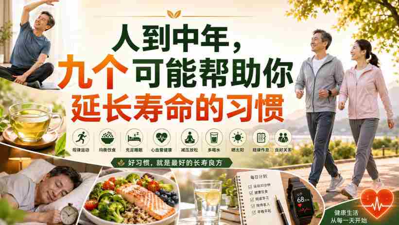 付费文章:人到中年,九个可能帮助你延长寿命的习惯-造富网