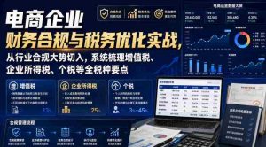 电商企业财务合规与税务优化实战,从行业合规大势切入,系统梳理增值税、企业所得税、个税等全税种要点-造富网