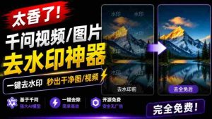 太香了!这款千问视频/图片去水印神器,一键搞定烦人水印,本地完全免费,浏览器拓展插件-造富网