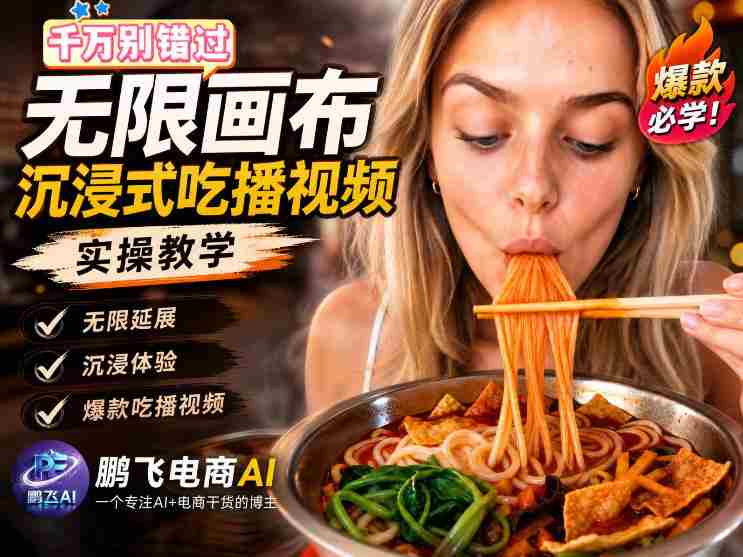 保姆级教程|用AI无线画布做沉浸式吃播,3步直接出片,无线画布工作流,操作简单好上手-造富网