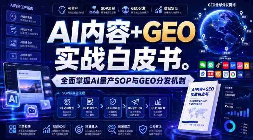 AI内容+GEO实战白皮书,全面掌握AI量产SOP与GEO分发机制【文档】-造富网