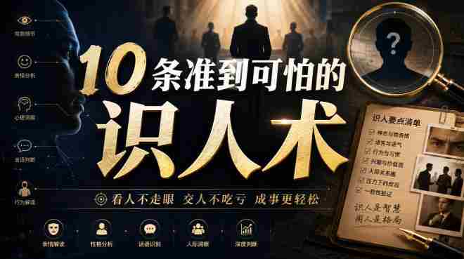 付费文章:10条准到可怕的识人术-造富网